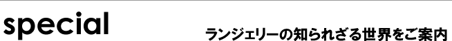 special 五感を刺激するランジェリーの世界観
