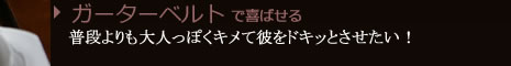ガーターベルトで喜ばせる