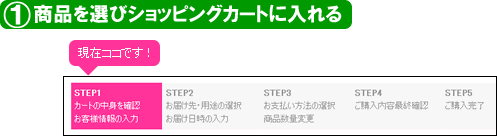 商品を選びショッピングカートに入れる