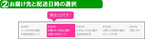 お届け先と配送日時の選択