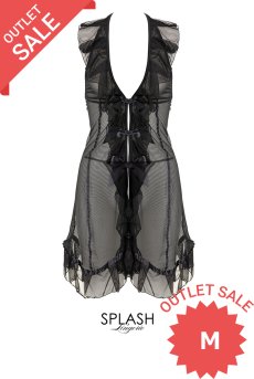 画像1: 【50%OFF】アウトレットSALE｜M｜SEDUCE-ME | センタースリット入りベビードール＆Tバックセット・シースルー | Anais アナイス センシュアルランジェリー【即日発送・サイズ交換NG・クーポン適用対象外・メール便対象】セクシーランジェリー   (1)