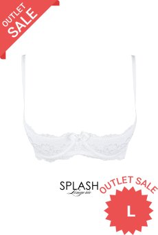 画像1: 【50%OFF】アウトレットSALE｜L｜V-9821｜オープンバストブラジャー・シェルフブラ・1/4カップ・ホワイト｜AxamiSexy アクサミセクシー｜輸入下着・高級ランジェリー   (1)