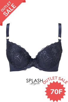 画像1: 【50%OFF】アウトレットSALE｜70F｜BONITA navy blue B214 ｜3/4カップブラ・ストラップ太め・B〜Hカップ・ネイビーブルー | ewabien エヴァビアン【即日発送・サイズ交換NG・クーポン適用対象外】輸入下着・高級ランジェリー  (1)