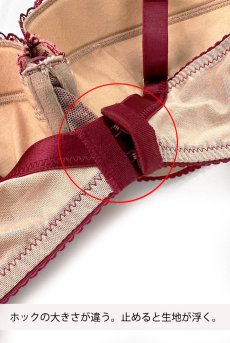 画像3: 【80%OFF】アウトレットSALE｜70F｜TRESOR maroon B214 ｜3/4カップブラ・赤×ベージュ | ewabien エヴァビアン【即日発送・サイズ交換NG・クーポン適用対象外】輸入下着・高級ランジェリー  (3)