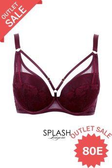 画像1: 【80%OFF】アウトレットSALE｜80E｜ORLANDO-claret-B214 | 3/4カップ・ワイヤーブラ・グラマー向け・すっぴん美乳ブラ・B〜Gカップ・クラレット | ewabien エヴァビアン| 輸入下着・高級ランジェリー  (1)