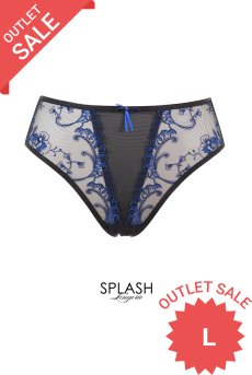画像1: 【50%OFF】アウトレットSALE｜L｜KIRA black-sapphire C110 | ノーマルショーツ・ブラック×ブルー  | ewabien エヴァビアン【サイズ交換NG・クーポン適用対象外・メール便対象】輸入下着・高級ランジェリー  (1)