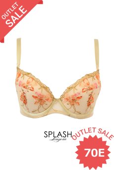 画像1: 【80%OFF】アウトレットSALE｜70E｜KARMELA gold B214 | 3/4カップ・ワイヤーブラ・グラマー向け・ゴールド| ewabien エヴァビアン【サイズ交換NG・クーポン適用対象外】 輸入下着・高級ランジェリー  (1)