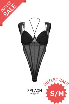 画像1: 【50%OFF】アウトレットSALE｜S/M｜Sibilie-teddy | テディ（ワイヤーあり・シースルー・ブラック）  | Exquisite 高級ランジェリー【即日発送・サイズ交換NG・クーポン適用対象外・メール便対象】※輸入下着・ランジェリー    (1)