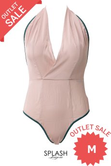 画像1: 【80%OFF】アウトレットSALE｜M｜Mermaid-body  | ボディ・ラベンダーピンク・グリーン・サテン・ホルターネック・バックシャン | LA MUSA ラミューザ【サイズ交換NG・クーポン適用対象外・メール便対象】ラミューザ LA MUSA 輸入下着・ 高級ランジェリー  （在庫限り） (1)