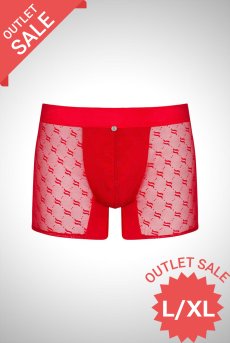 画像1: 【40%OFF】アウトレットSALE｜L/XL｜Obsessiver boxer | メンズボクサーパンツ・レッド・シースルー・メンズ  | 特製オールドブック型ケース付き ｜高級メンズ下着｜obsessive【即日発送・サイズ交換NG・メール便対象】メンズ下着   (1)