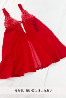 画像2: 【20%OFF】アウトレットSALE｜XS/S ｜在庫限り｜Elianes babydoll | ベビードール＆タンガ・レッド| obsessive 高級Sexyランジェリー【即日発送・サイズ交換NG・クーポン適用対象外・メール便対象】輸入下着・ランジェリー  （再入荷なし) (2)