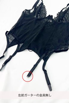 画像2: 【70%OFF】アウトレットSALE｜XL/2XL｜Donarella corset| ガーターベルト付きコルセット＆タンガ＆チョーカー3点セット（ワイヤーあり・レース・ブラック）   | 高級Sexyランジェリー Obsessive【即日発送・サイズ交換NG・クーポン適用対象外・メール便対象】輸入下着・ランジェリー   (2)