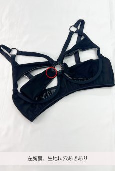 画像2: 【30%OFF】アウトレットSALE｜M/L ｜Armares 2 pcs set | ワイヤー入りブラ&タンガ 2点セット（レザー・ボンデージ・ブラック）| Obsessive 高級Sexyランジェリー【即日発送・サイズ交換NG・クーポン適用対象外・メール便対象】輸入下着・ランジェリー   (2)