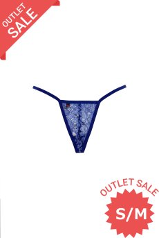 画像1: 【70%OFF】アウトレットSALE｜S/M ｜Flowlace Thong｜花柄フローラルレースのタンガ・Tバック・ブルー   | 高級Sexyランジェリー Obsessive【送料無料・即日発送・サイズ交換NG・クーポン適用対象外】輸入下着・ランジェリー  （再入荷なし） (1)