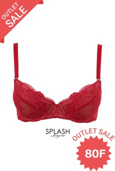 画像1: 【60%OFF】アウトレットSALE｜80F｜ROUGE push  | 3/4カップ・ワイヤーブラ・レッド | Sawren サブレン【即日発送・サイズ交換NG・クーポン適用対象外】インポート・輸入下着・高級ランジェリー  (1)