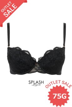 画像1: 【60%OFF】アウトレットSALE｜75G｜ETERNA push  | 3/4カップ・ワイヤーブラ・ブラック | Sawren サブレン【即日発送・サイズ交換NG・クーポン適用対象外】インポート・輸入下着・高級ランジェリー  (1)