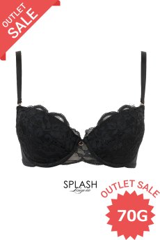 画像1: 【60%OFF】アウトレットSALE｜70G｜ETERNA push  | 3/4カップ・ワイヤーブラ・ブラック | Sawren サブレン【即日発送・サイズ交換NG・クーポン適用対象外】インポート・輸入下着・高級ランジェリー  (1)