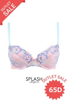 画像1: 【60%OFF】アウトレットSALE｜65D｜在庫限り｜BLOOM push  | 3/4カップ・ワイヤーブラ・ピンク×ブルー | Sawren サブレン【即日発送・サイズ交換NG・クーポン適用対象外】インポート・輸入下着・高級ランジェリー  (1)