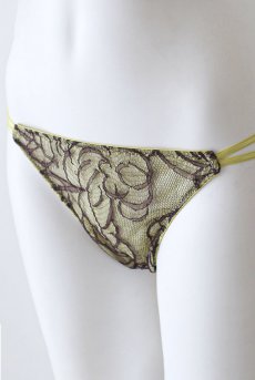 画像3: 在庫限り｜Repos Tanga Matcha | Gストリング・Vストリング（イエロー×パープル・シースルー） | Albage アルバージェ【サイズ交換NG・クーポン割引対象外】 輸入下着・高級ランジェリー   (3)