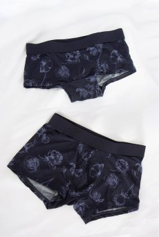 画像15: Classic rose mens boxer|メンズメンズボクサーパンツ・ネイビー・花柄|Alquarte アルクァーテ【サイズ交換NG】  日本製・高級ランジェリー   (15)