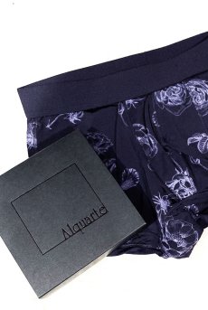 画像19: Classic rose mens boxer|メンズメンズボクサーパンツ・ネイビー・花柄|Alquarte アルクァーテ【サイズ交換NG】  日本製・高級ランジェリー   (19)