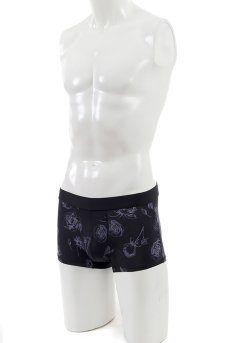 画像1: Classic rose mens boxer|メンズメンズボクサーパンツ・ネイビー・花柄|Alquarte アルクァーテ【サイズ交換NG】  日本製・高級ランジェリー   (1)