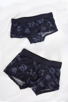 画像12: Classic rose ladys boxer|レディースボクサーショーツ・ネイビー・花柄|Alquarte アルクァーテ【サイズ交換NG】  日本製・高級ランジェリー   (12)