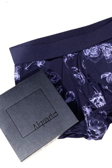 画像16: Classic rose ladys boxer|レディースボクサーショーツ・ネイビー・花柄|Alquarte アルクァーテ【サイズ交換NG】  日本製・高級ランジェリー   (16)