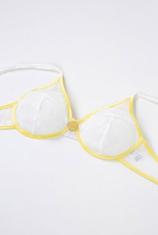 画像10: color drop Bra white | ノンワイヤーブラ ・ノンパテッドブラ・ホワイト×イエロー | LingerieArt ランジェリーアート【サイズ交換NG】  高級ランジェリー   (10)