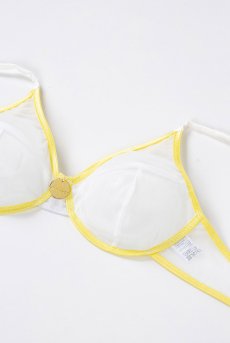 画像11: color drop Bra white | ノンワイヤーブラ ・ノンパテッドブラ・ホワイト×イエロー | LingerieArt ランジェリーアート【サイズ交換NG】  高級ランジェリー   (11)