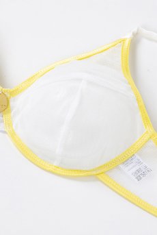 画像12: color drop Bra white | ノンワイヤーブラ ・ノンパテッドブラ・ホワイト×イエロー | LingerieArt ランジェリーアート【サイズ交換NG】  高級ランジェリー   (12)