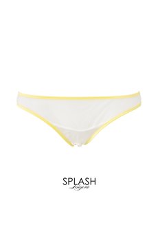 画像1: color drop Shorts white | ショーツ ・ビキニタイプ・シルククロッチ・ホワイト×イエロー | LingerieArt ランジェリーアート【サイズ交換NG】※メール便対象※  高級ランジェリー   (1)