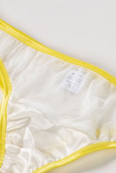 画像14: color drop Shorts white | ショーツ ・ビキニタイプ・シルククロッチ・ホワイト×イエロー | LingerieArt ランジェリーアート【サイズ交換NG】※メール便対象※  高級ランジェリー   (14)