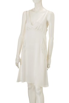 画像1: スリップドレス（シルク・ホワイト）〈silk slip White〉【送料無料】  高級ランジェリー   (1)