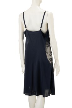 画像2: silk slip Navy | スリップドレス ・シルクストレッチ・ネイビー | LingerieArt ランジェリーアート【サイズ交換NG】  高級ランジェリー   (2)