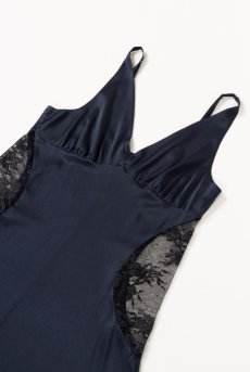 画像7: silk slip Navy | スリップドレス ・シルクストレッチ・ネイビー | LingerieArt ランジェリーアート【サイズ交換NG】  高級ランジェリー   (7)