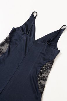 画像8: silk slip Navy | スリップドレス ・シルクストレッチ・ネイビー | LingerieArt ランジェリーアート【サイズ交換NG】  高級ランジェリー   (8)