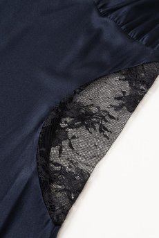 画像9: silk slip Navy | スリップドレス ・シルクストレッチ・ネイビー | LingerieArt ランジェリーアート【サイズ交換NG】  高級ランジェリー   (9)