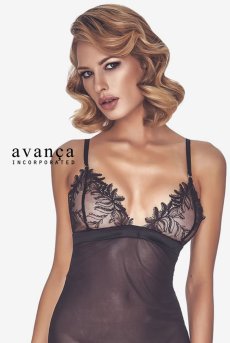 画像5: SOLLEA chemise  | ソフトブラ付きシースルースリップ・黒・レース | Anais アナイス センシュアルランジェリー【即日発送・サイズ交換NG】セクシーランジェリー   (5)