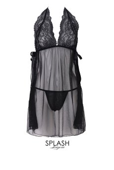 画像1: Lula chemise  | サイドスリットがセクシーなベビードール・シースルー・ブラック | Anais アナイス センシュアルランジェリー【即日発送・サイズ交換NG・メール便対象】セクシーランジェリー   (1)