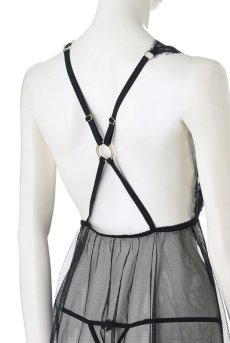 画像13: Venetia chemise  | シアーなレースのベビードール＆Tバック2点セット・シースルー・ブラック | Anais アナイス センシュアルランジェリー【即日発送・サイズ交換NG・メール便対象】セクシーランジェリー   (13)