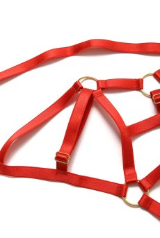 画像16: BUFFY harness  | チョーカー風ハーネス・ブラ＆Tバックセット・オープンバスト・オープンクロッチ・タンガ・レッド | Anais アナイス センシュアルランジェリー【即日発送・サイズ交換NG】セクシーランジェリー   (16)