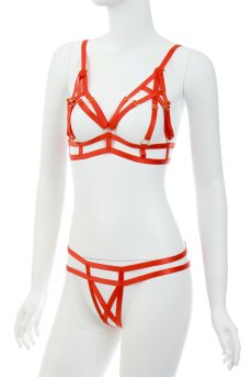 画像10: NYX harness  | ハーネス・ブラ＆Tバックセット・オープンバスト・オープンクロッチ・ストラップ風・レッド | Anais アナイス センシュアルランジェリー【即日発送・サイズ交換NG】セクシーランジェリー   (10)