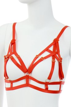 画像12: NYX harness  | ハーネス・ブラ＆Tバックセット・オープンバスト・オープンクロッチ・ストラップ風・レッド | Anais アナイス センシュアルランジェリー【即日発送・サイズ交換NG】セクシーランジェリー   (12)