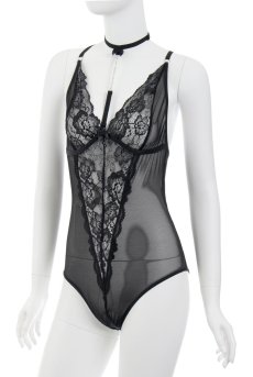画像8: 在庫限り｜Lサイズ｜CASSIA body  | Y字チョーカー付きオープンクロッチ・テディ・チョーカー取り外しOK・ブラック | Anais アナイス センシュアルランジェリー【即日発送・サイズ交換NG・メール便対象】セクシーランジェリー  (再入荷なし) (8)