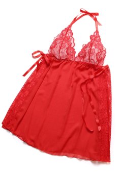 画像18: BELINDA chemise  | スリット風ベビードール＆タンガ2点セット・シースルー・レッド | Anais アナイス センシュアルランジェリー【即日発送・サイズ交換NG】セクシーランジェリー   (18)