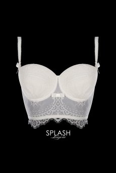 画像14: 【70%OFF】アウトレットSALE｜70C｜ロングブラジャー【クリーム・オフホワイト】（ワイヤー入り・アイラッシュレース） 【送料無料】輸入下着・高級ランジェリー 《V-6941》 (14)