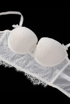 画像15: 【70%OFF】アウトレットSALE｜70C｜ロングブラジャー【クリーム・オフホワイト】（ワイヤー入り・アイラッシュレース） 【送料無料】輸入下着・高級ランジェリー 《V-6941》 (15)