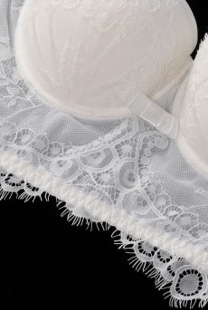 画像17: 【70%OFF】アウトレットSALE｜70C｜ロングブラジャー【クリーム・オフホワイト】（ワイヤー入り・アイラッシュレース） 【送料無料】輸入下着・高級ランジェリー 《V-6941》 (17)