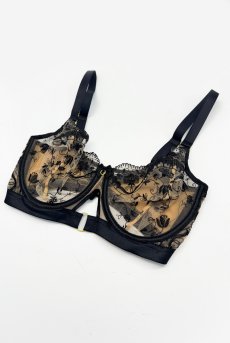 画像11: V-11891｜ 一枚レースブラ・パッドなし・ ブラック×ベージュ｜Axami アクサミ【サイズ交換OK・メール便対象】輸入下着・高級ランジェリー  (11)